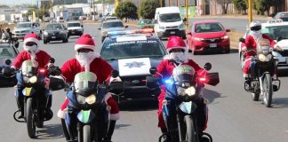 Santa police in Soledad, San Luis Potosi