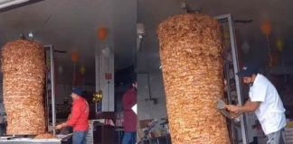 giant al pastor rotisserie cone in Aguascalientes