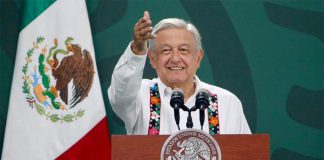 The president gave his morning press conference from Villahermosa, Tabasco on Friday.