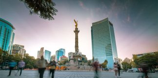 The Angel of Independence in downtown Mexico City