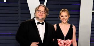Guillermo del Toro with his Nightmare Alley co-writer (and now-wife) Kim Morgan.