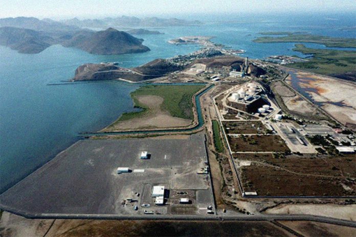 An aerial view of the port in Topolobampo