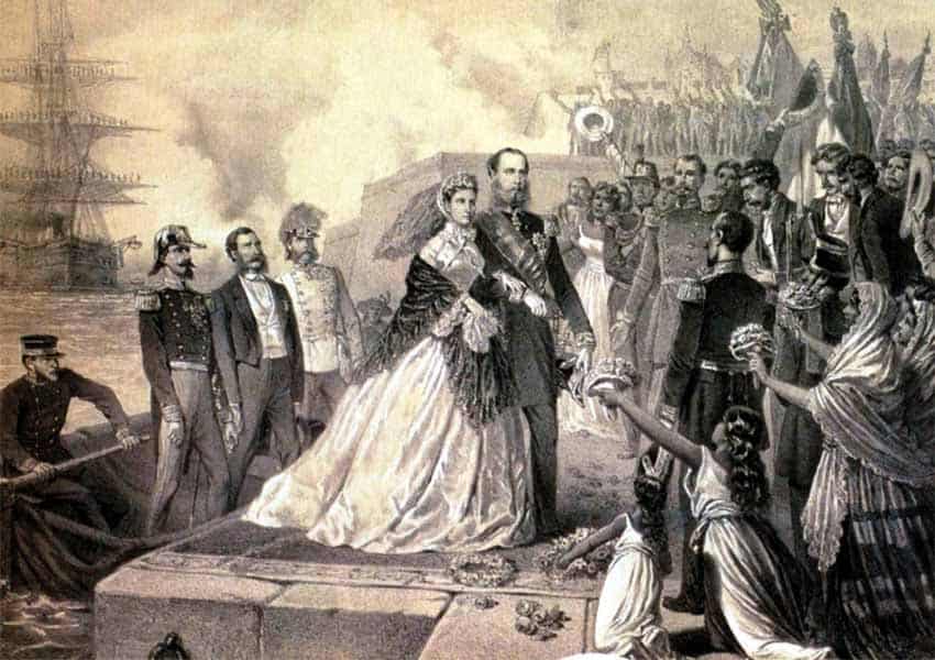 Maximilian and Carlota's arrival in Mexico 1864