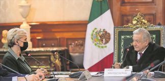 President López Obrador met with U.S. Secretary of Energy Jennifer Granholm Thursday at the National Palace.