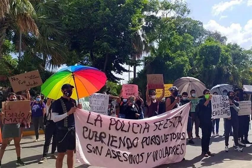 "The police are covering it up because they are all murderers and rapists," read a banner last year, when Yucatán residents protested the rape and murder of a young man.