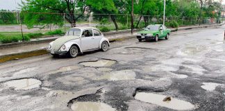 Potholes are a common hazard