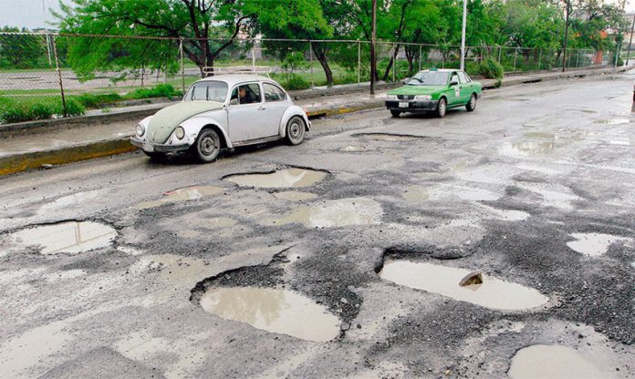 Potholes are a common hazard