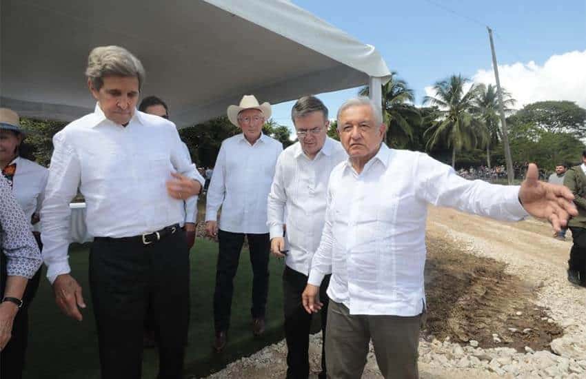 AMLO with Kerry in Palenque, Chiapas