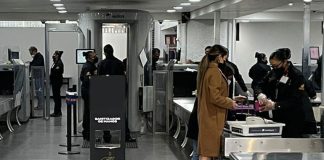 security checkpoint at Mexico City airport