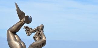 Dolphin woman statue in Mazatlan