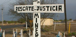 A memorial to the lost miners.