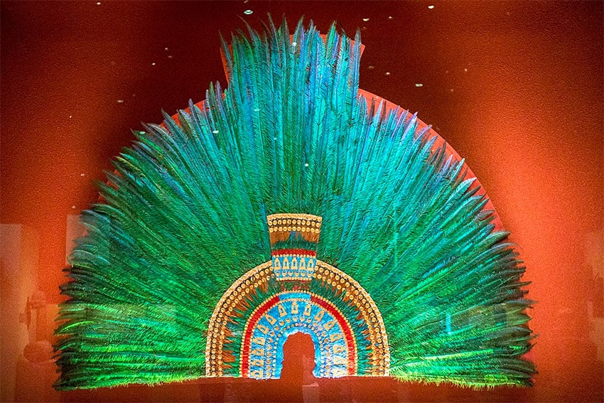 A modern copy of the headdress is displayed in the National Museum of Anthropology and History, in Mexico City.