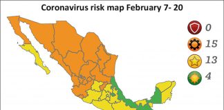 Orange is taking over on the new stoplight risk map.