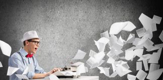 man typing stock photo