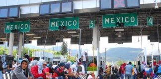 Toll plaza takeover in Mexico