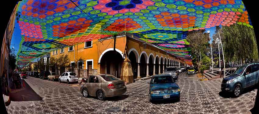 crocheted canopy over Etzatlan, Jalisco