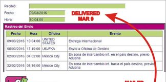 Mexican postal service delivery tracking