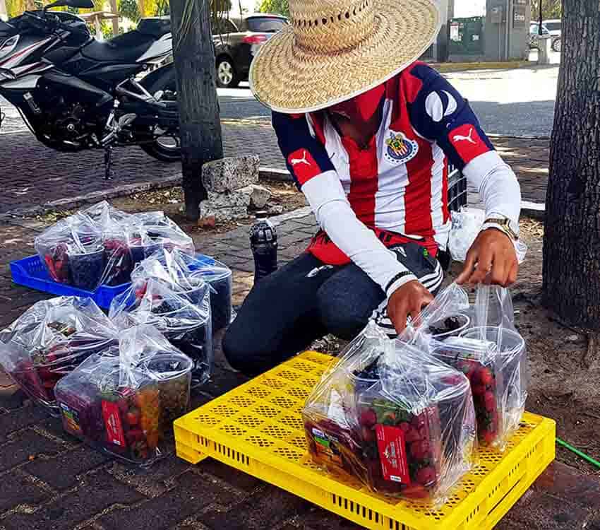 Mexican berry street vendor