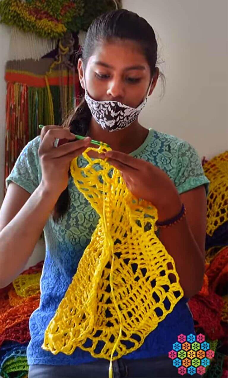 Artisans' enormous crocheted canopy on display at Dubai's World Expo