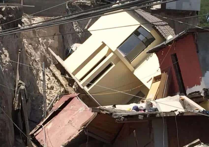 collapsed houses in Tijuana