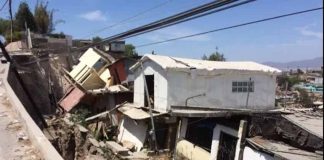 collapsed houses in Tijuana