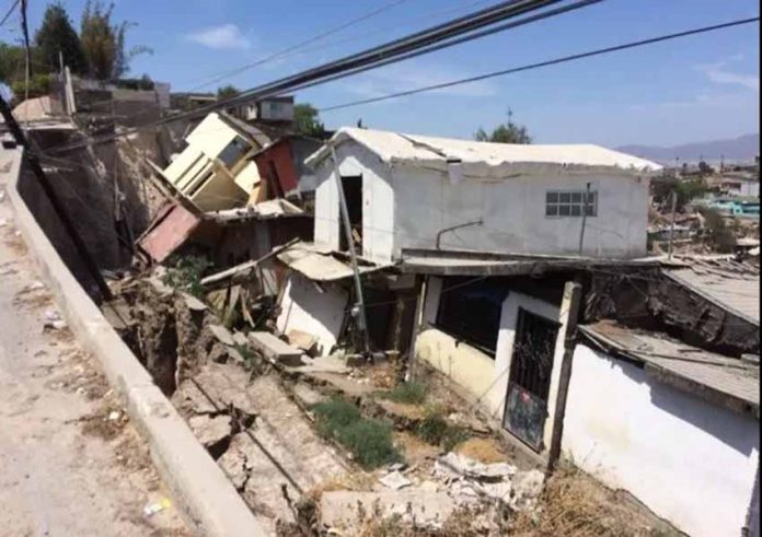 collapsed houses in Tijuana