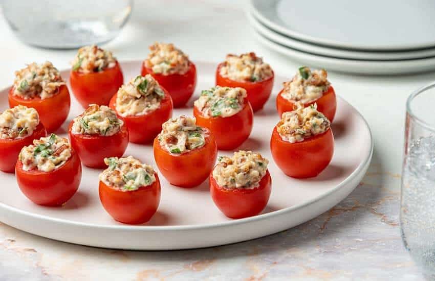 bacon stuffed cherry tomatoes