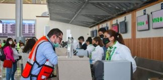 Passenger checkin counters at AIFA.