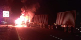 Burning vehicles blocked Colima highways in at least four places Sunday night and Monday morning.
