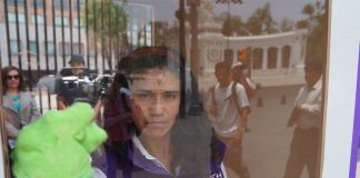 A woman working as a cleaner