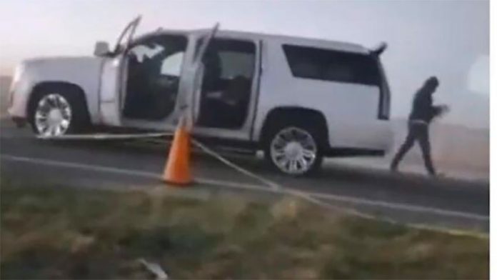 The vehicle in which former golf champion Lidia Villalba was killed.