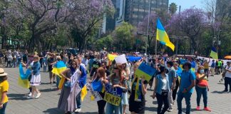 Sunday's anti-invasion march in Mexico City.
