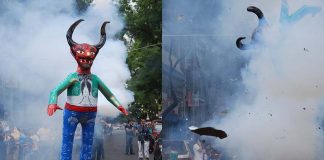 Judas effigy being blown up on Holy Saturday CDMX
