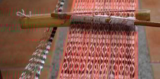 Mexican rebozo on loom