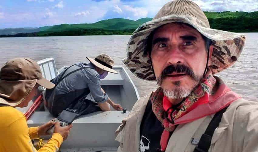 Crocodile patrol on Lake Chapala, Mexico