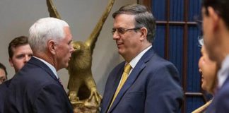 Marcelo Ebrard and Mike Pence