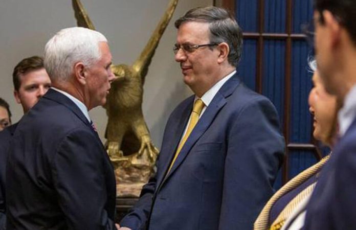 Marcelo Ebrard and Mike Pence
