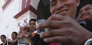 Men in Chiapas drinking pox