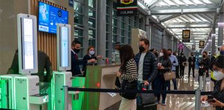 Passengers check in at Felipe Ángeles International Airport.