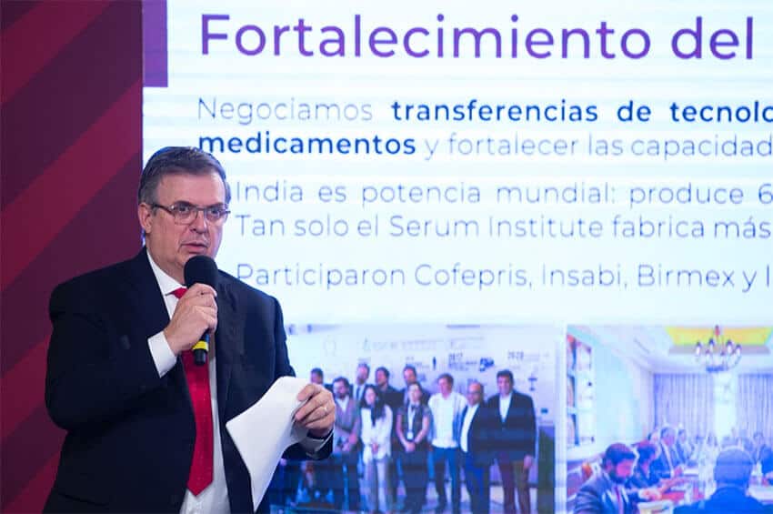 Foreign Minister Marcelo Ebrard reports back after a trip to Asia.