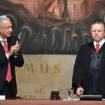 President López Obrador applauds Supreme Court Chief Justice Arturo Zaldívar at the third annual report of the federal judiciary in Dec. 2021.