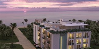 A rendering of the Riad Romeo, a proposed condo hotel in El Cuyo, Yucatán.