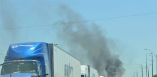 Long lines of trucks waited to cross the border into the U.S. last week, near Reynosa, Tamaulipas.