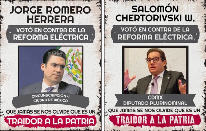 Posters in national campaign bear the names and photos of deputies who voted against the reform bill
