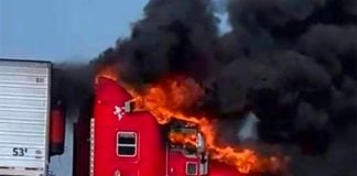 truck fire in Reynosa