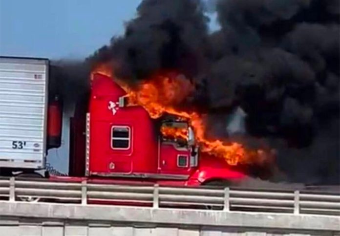 truck fire in Reynosa