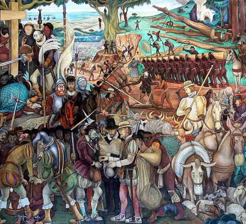 Diego Rivera Spanish Exploitation of Mexico
