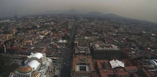polluted Mexico City view