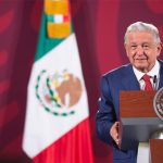 President López Obrador at his Monday conference.