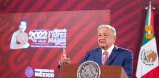 The president speaks at his Monday press conference.